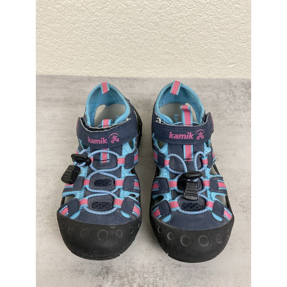 Kamik Kids Crab Water Water Sandals US 1 Teal Pink Closed Toe Toggle Strap